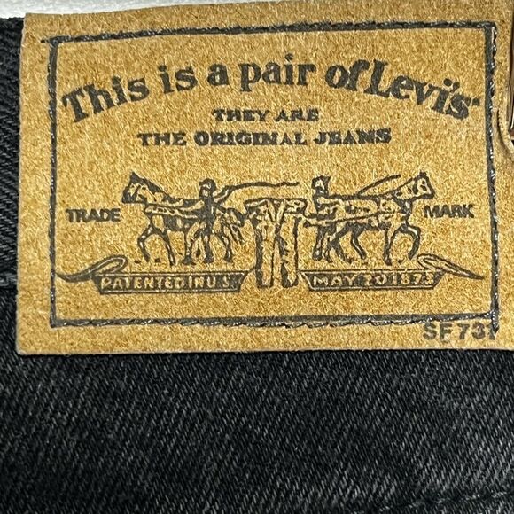 80’s Vintage Black denim jeans white tab 900 Series Women’s Sz 11 28 W - Picture 5 of 6